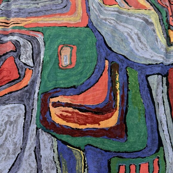 Vintage Platinum Dorothy Schoelen Sleeveless Blouse Women Petite Abstract Retro - Picture 4 of 12